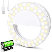 Anillo de luz Selfie- [Mejorada-Larga Duración de la Batería]Diyife 60LED Recargable Selfie Light Clip en Teléfono con 3…
